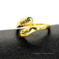 Anillo de acero inoxidable personalizado para hombre, joyería católica, letra del alfabeto, anillos religiosos, anillo con letra de fe